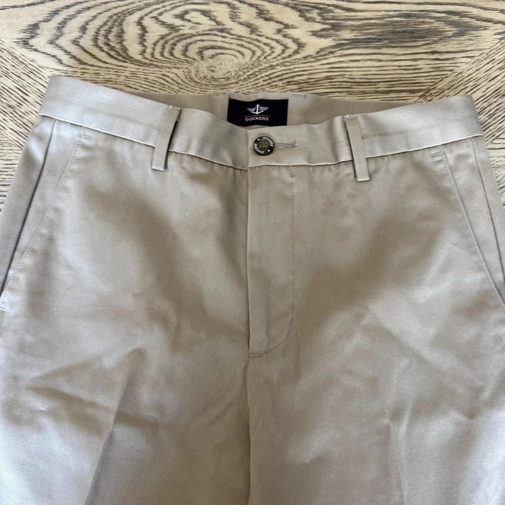 Dockers Mens Slim Fit Chinos Khaki Tan Flat Front Dress Pants 29x32